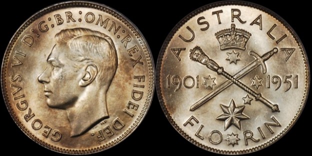 1951 Federation Florin - The Australian Coins Wiki